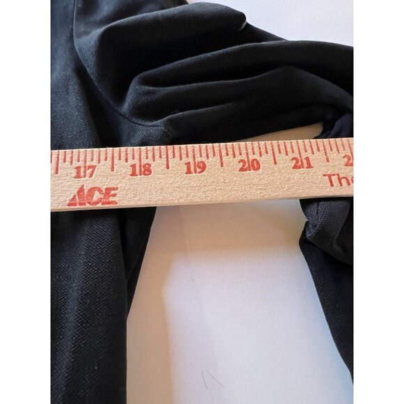 Burberry Brit black long slv puff slv plaid collar henley polo L designer preppy - Picture 7 of 10